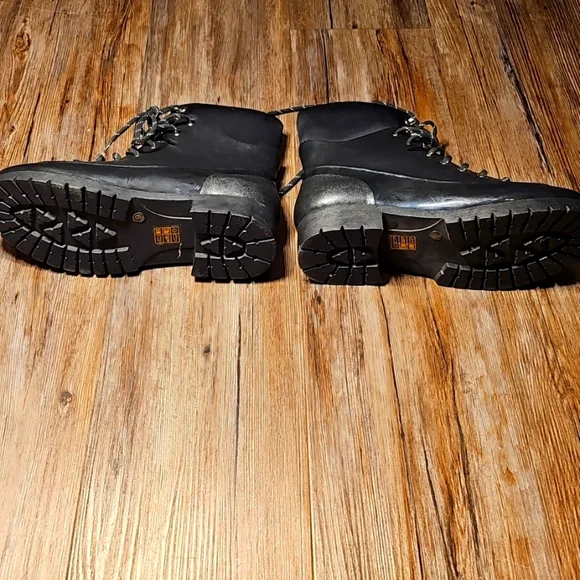 Womens Jeffrey Campbell Black Lace-Up Rain Boots Sz 9 - Picture 5 of 7